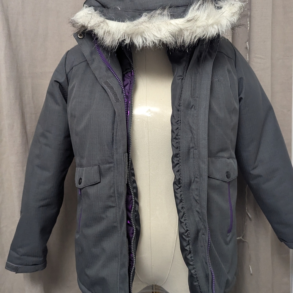 Magellan Outdoors 2 layer Purple Hooded Coat Girls Size Large - Picture 3 of 10